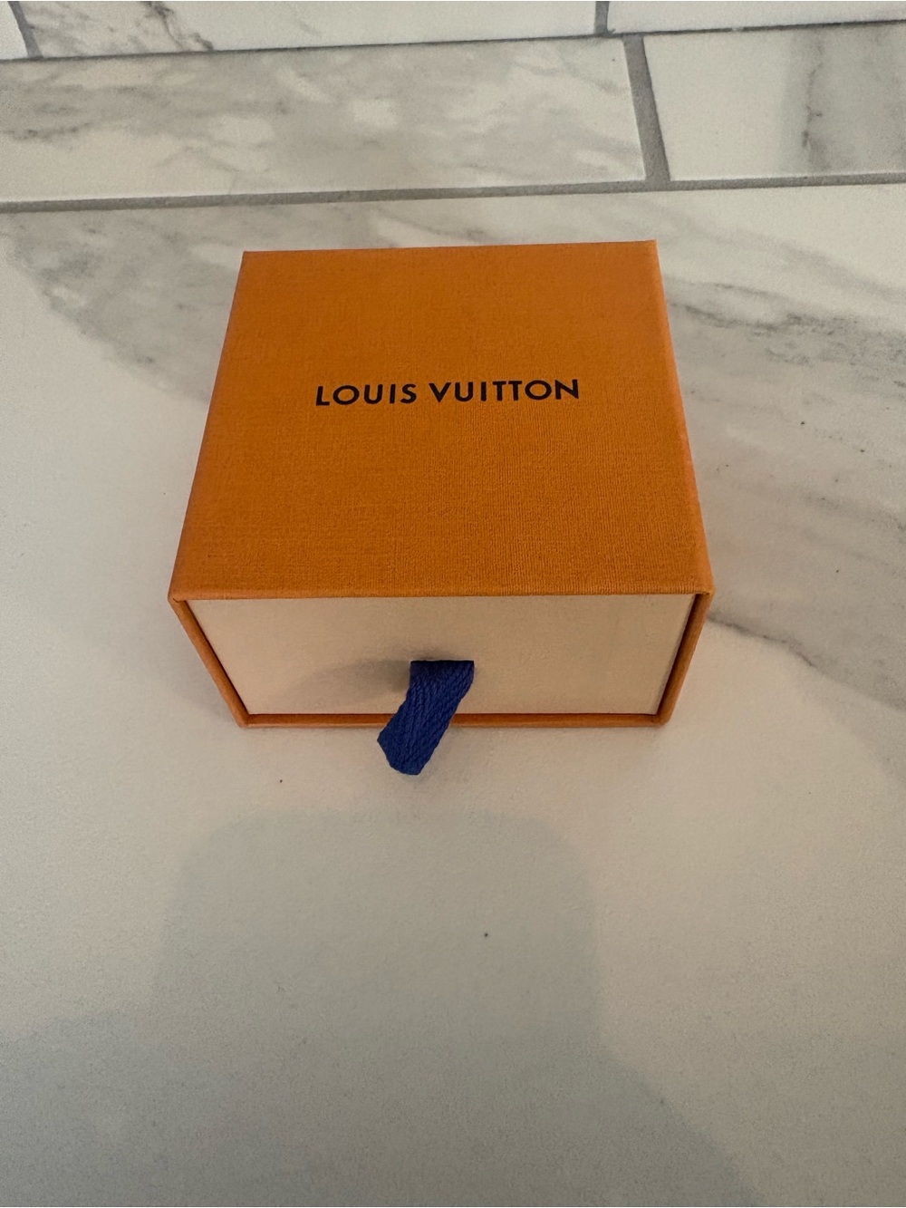 Louis Vuitton Small Orange Box with Blue Pull Drawer